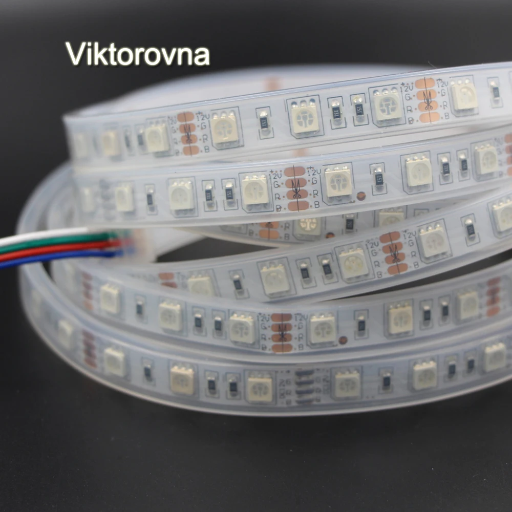 12V светодиодные ленты 5050 не ip65 ip67 трубки Водонепроницаемый водить 60leds/m полосы