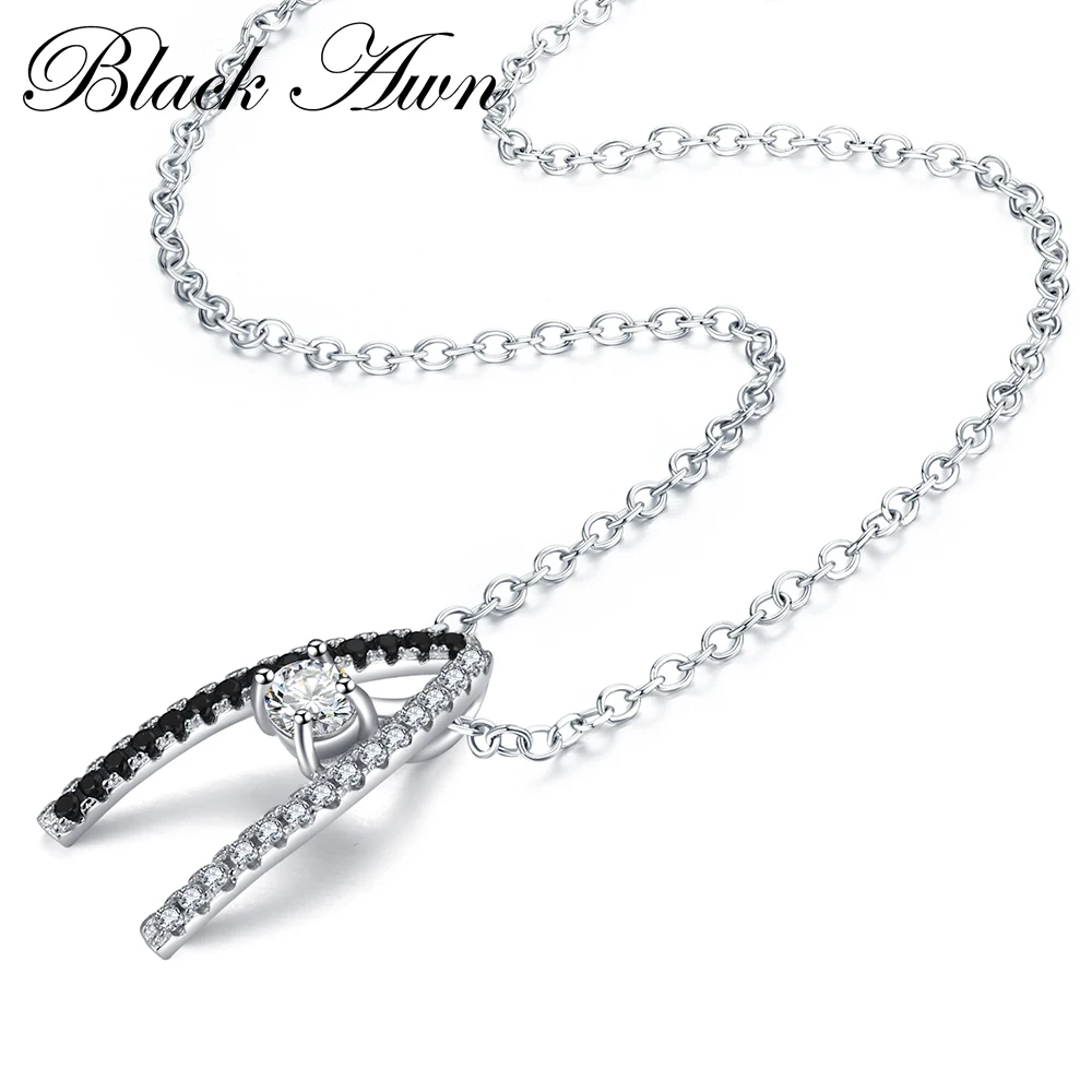 Женское ожерелье из серебра 925 пробы [BLACK AWN]|fine jewelry|necklace pendant womennecklace women |