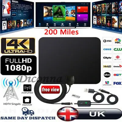 200 миля HDTV Внутренняя антенна HD цифровой ТВ усилитель сигнала