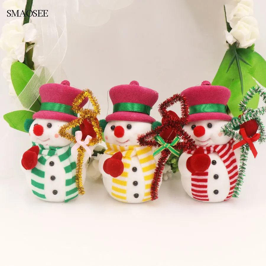 

3PCS/Lot Snowman Dolls Christmas Supplies Pendants Toys Festive Party Ornament 2018 Christmas Decorations For Home Navidad Gift