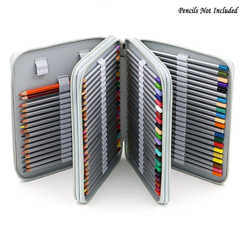 

120 Holder Portable Large Capacity School Pencils Case Pu Leather Colored Pencil Bag for Painting Student Papelaria Art Supplies