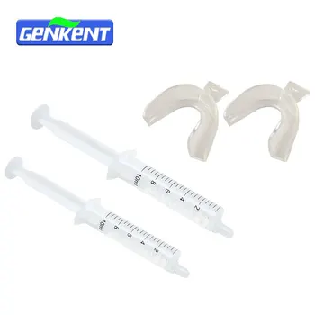 

2 X 10ml Teeth Whitening Gels Tooth Bleaching Whitening Whitener Care Oral Hygiene With 2pcs Remouldable Gum Shield Mouth Trays