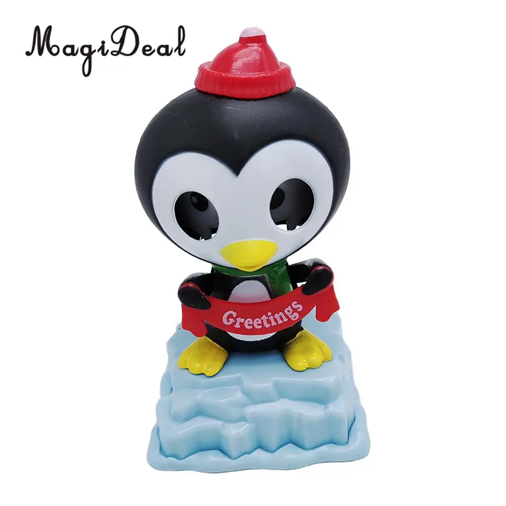 Solar Powered Bobbing Penguin Animal Figure - Fun Solar Science Toy Home Desktop Car Decor Bobbleheads Animal Pet Model
