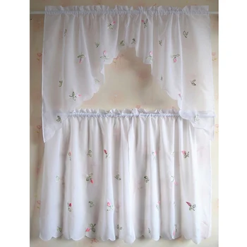

Lovely design kitchen curtains sheer cafe rural style embroidered pepper floral cafe curtain for kitchen window curtain