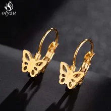 Pendientes de mariposa de acero inoxidable Oly2u, joyería de tachuelas para mujeres encantadoras, pendientes lindos de Navidad de animales 2019 para niños