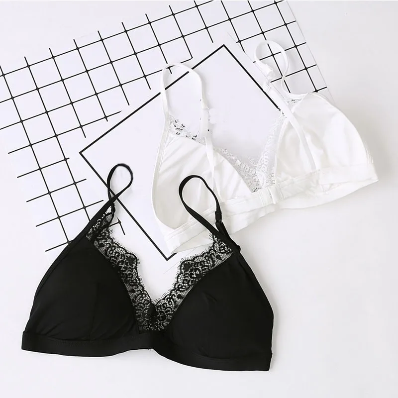 Gumprun 2018 New Triangle Cup Bra Wire Free Sexy Thin Bras For Women Push Up Bra Beautiful Back Summer Lingerie Comfortable Bra