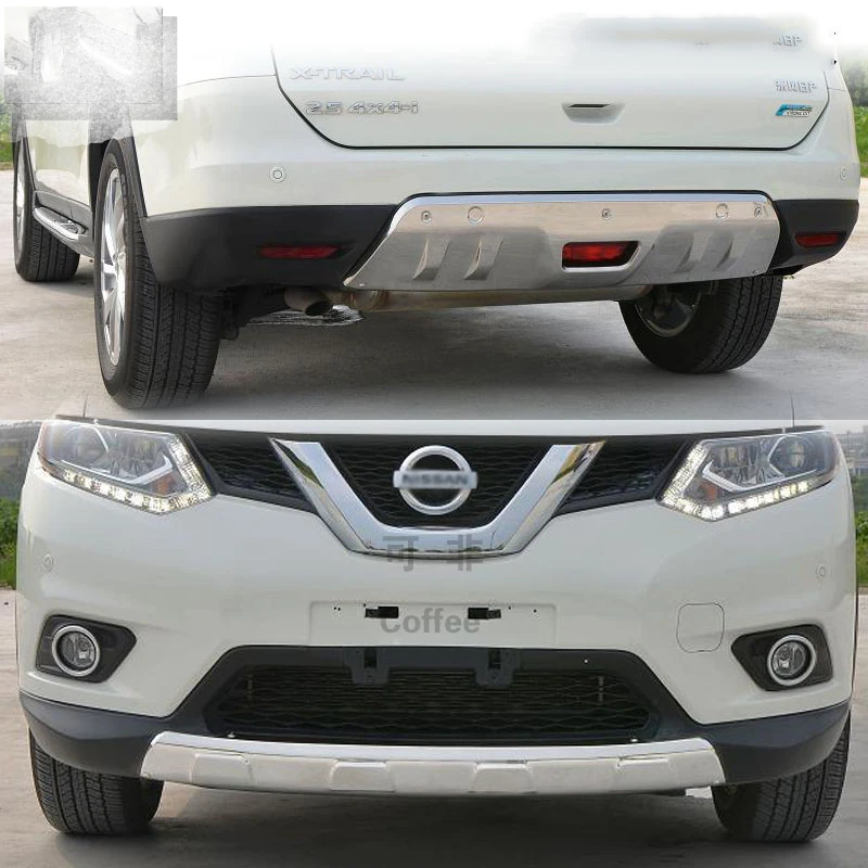 Автомобильный Стайлинг для Nissan X-TRAIL нержавеющая сталь Внешний Передний Задний бампер протектор противоскользящая пластина Накладка отделка украшения