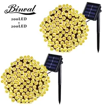 Binval Solar 200 LEDs Outdoor Holiday Lighting Gardens Christmas Lights Waterproof Led Decoration Mariage Party Lights 2 Pieces Binval Solar 200 LEDs Outdoor Holiday Lighting Gardens Christmas Lights Waterproof Led Decoration Mariage Party Lights 2 Pieces