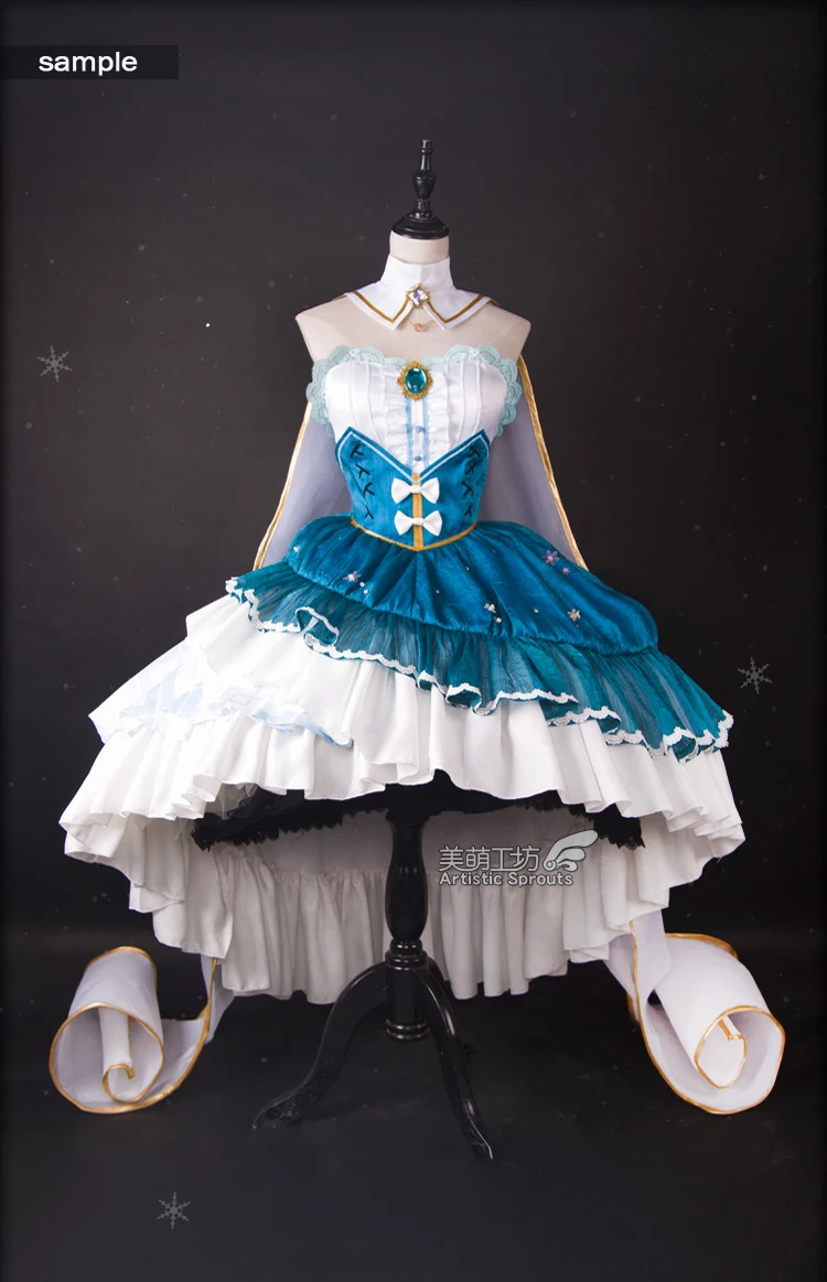[Распродажа] 2018 Аниме Vocaloid V Hatsune Miku ICE SNOW Miku платье принцессы для косплея костюм для женщин Хэллоуин Бесплатная доставка Новый
