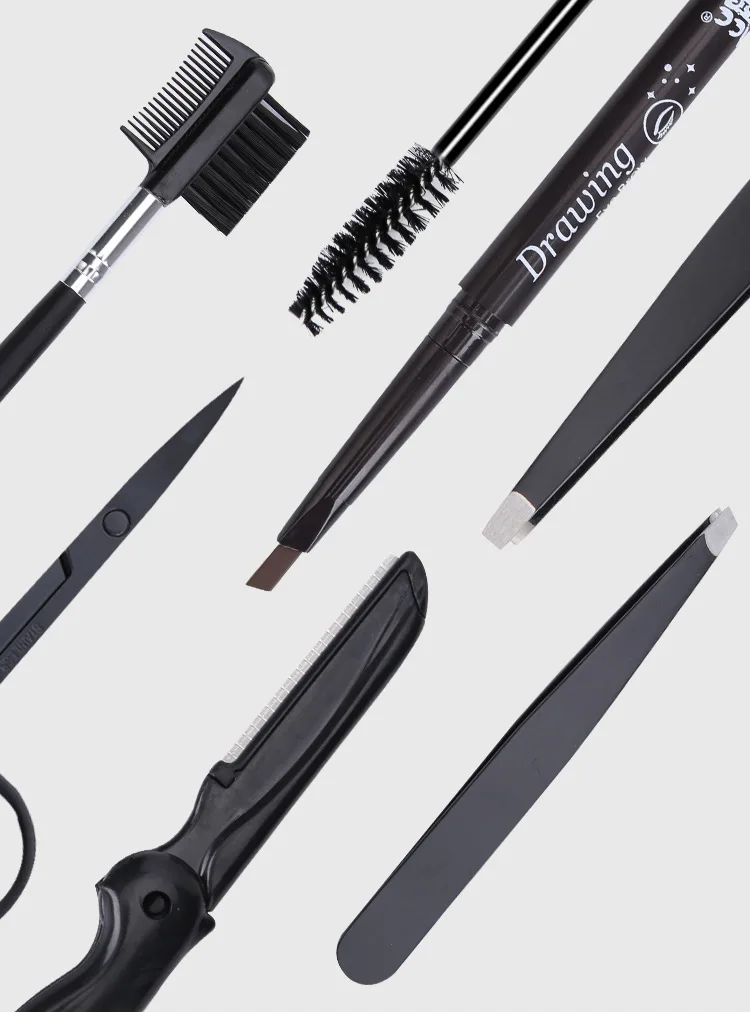 8 in 1 man Eyebrow Trimming Kit Portable Tweezer and Scissor Set for Eyebrow Grooming 3