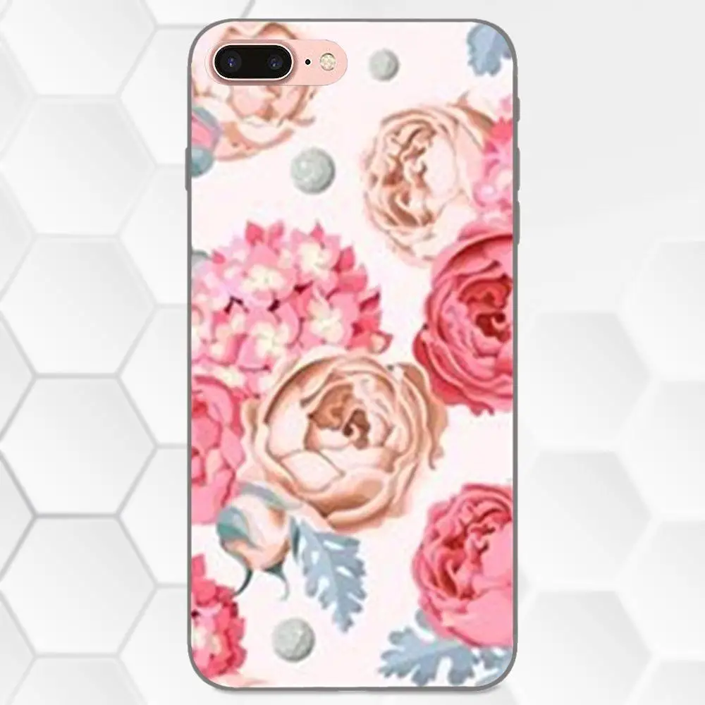 Мягкие ТПУ чехлы Капа для Apple iPhone 4 4S 5 5S SE 6 6S 7 8 Plus X XS Max XR Красочные розы
