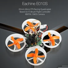 Eachine E010S 65mm Micro FPV Racing Quadcopter with 800TVL CMOS Based On F3 Brush Flight Controller RC Drone BNF VS JJRC H36 E10