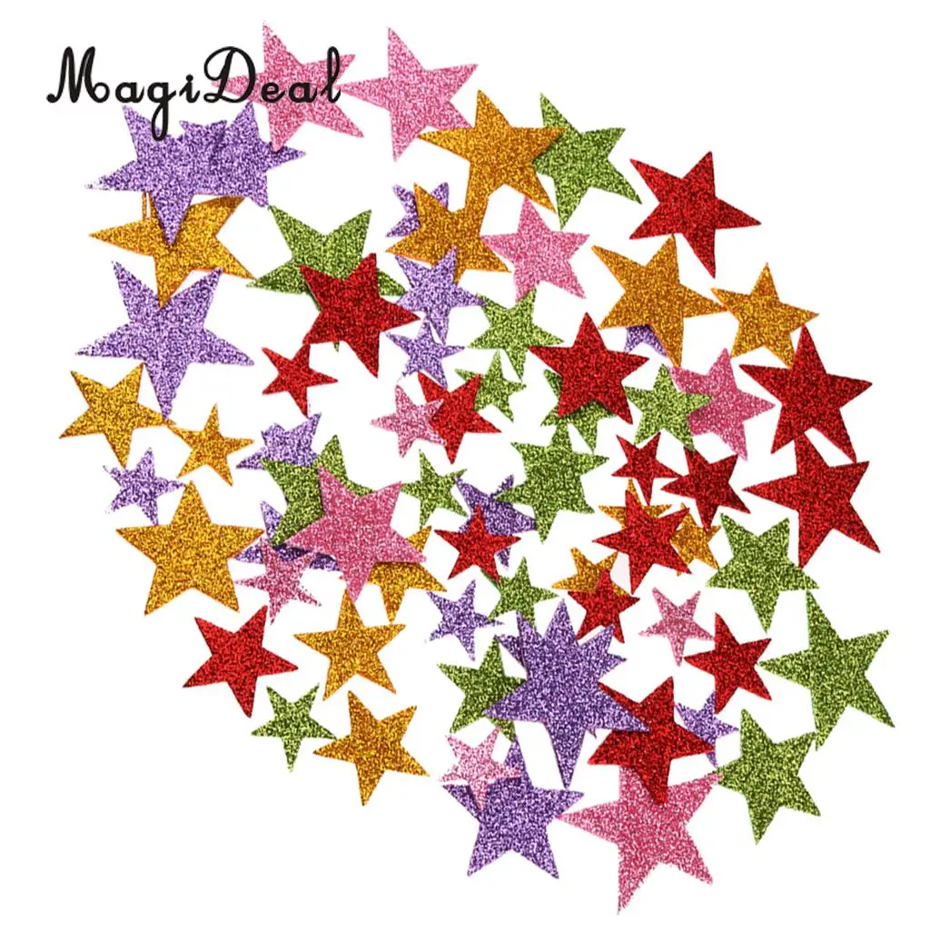 MagiDeal 1 упаковка красочные самоклеящиеся звезды форма пены блеск наклейки для дома для школьного Кабинета, детского сада детей DIY ремесленные проекты