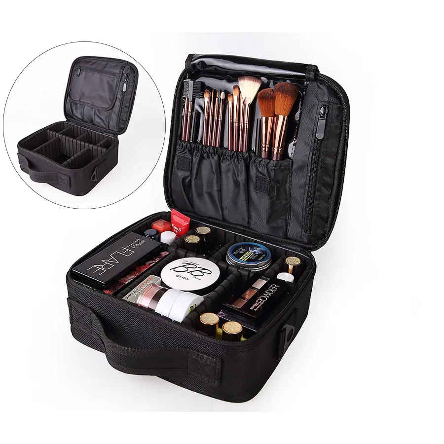 

Toiletry Bag Cosmetic Case Women Nail Bags Multilayer Clapboard Travel Waterproof Beauty Brush Organizer Makeup Bags Manicure