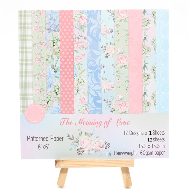 

KSCRAFT 12pcs 6" Single-side Printed The Meaning Of Love pattern creative papercraft art paper handmade scrapbooking set book