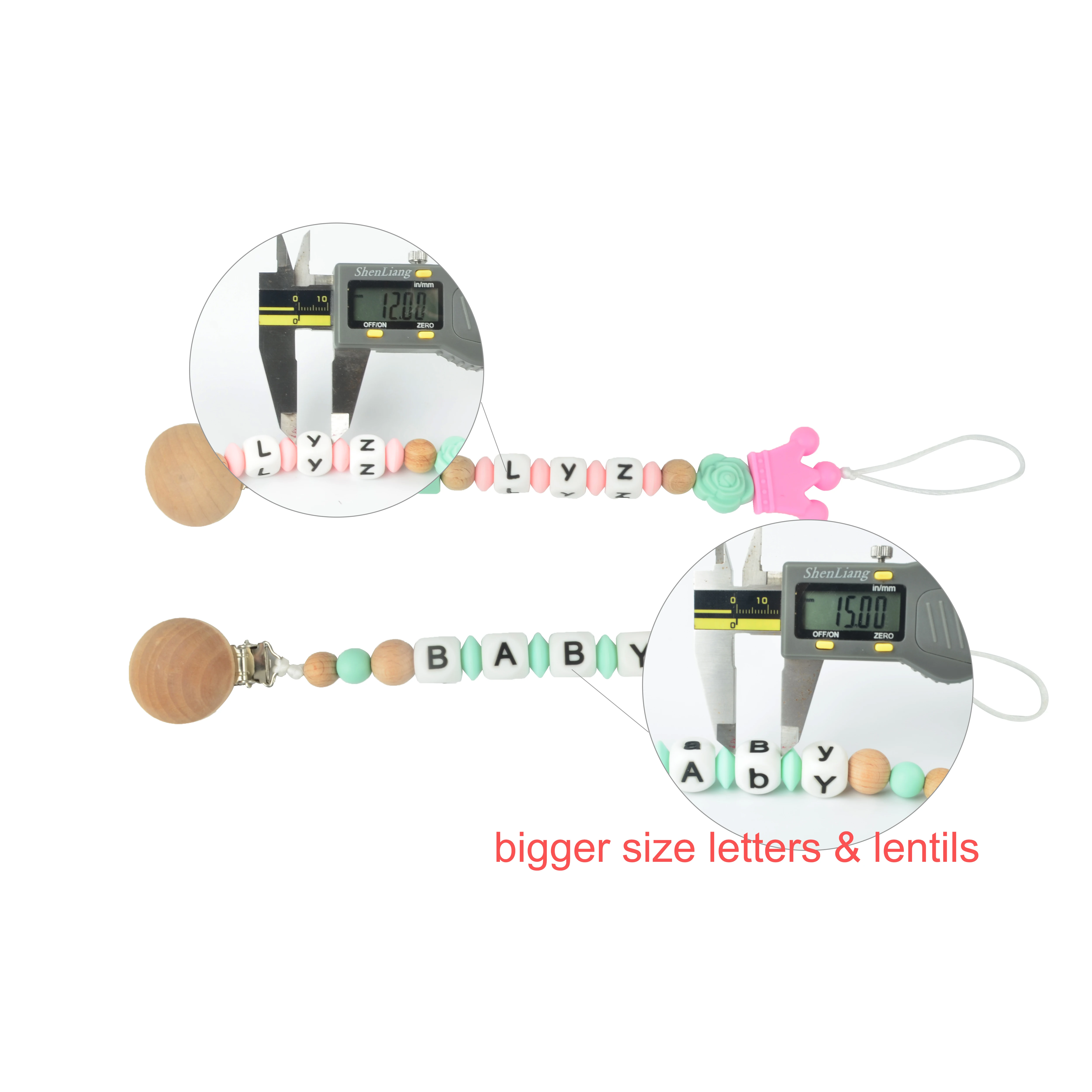 15MM 30pcs/lot Silicone lentil Beads Silicone BPA Free DIY Charms Newborn Nursing Accessory Teething Necklace Teething Toy