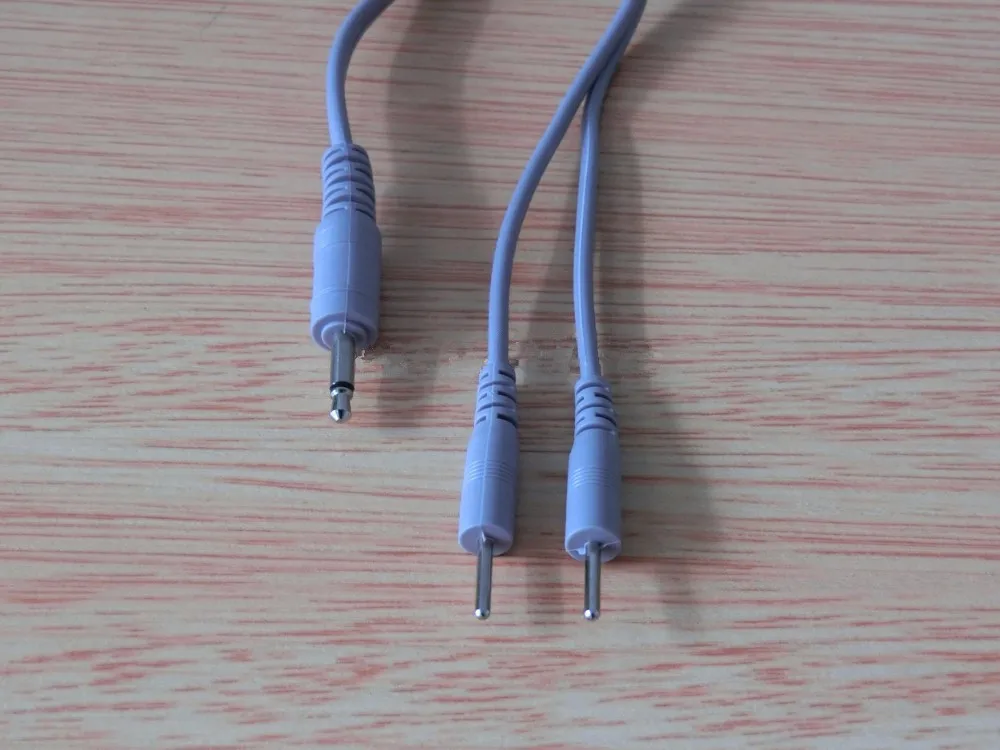 10 шт./лот свинцовые провода соединительные кабели 2 в 1 голова DC 3,5 мм адаптер линии для электрода Pad Digital TENS EMS терапии массажер