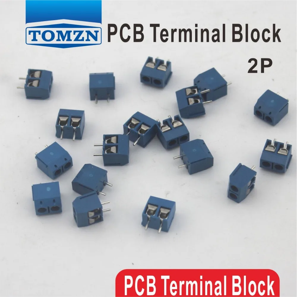 

500 pcs 2 Pin Screw blue PCB Terminal Block Connector 5mm Pitch