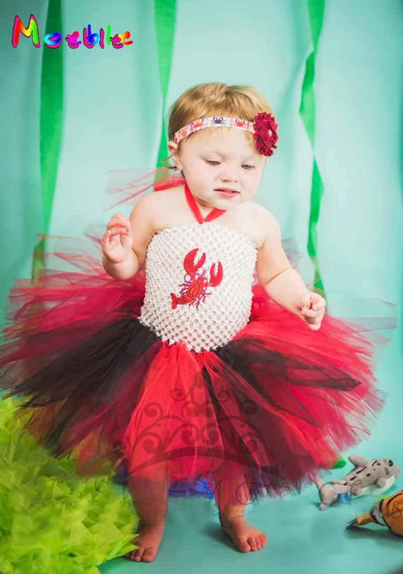 Red and Black Lobster Baby Girl Tulle Tutu Dress Fancy Kids Birthday