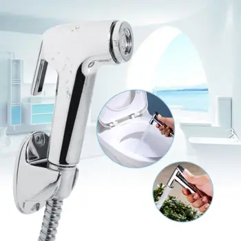 

Handheld Bidet Toilet Shattaf Adapter Kit Sprayer Shower Head Wall Bracket Set