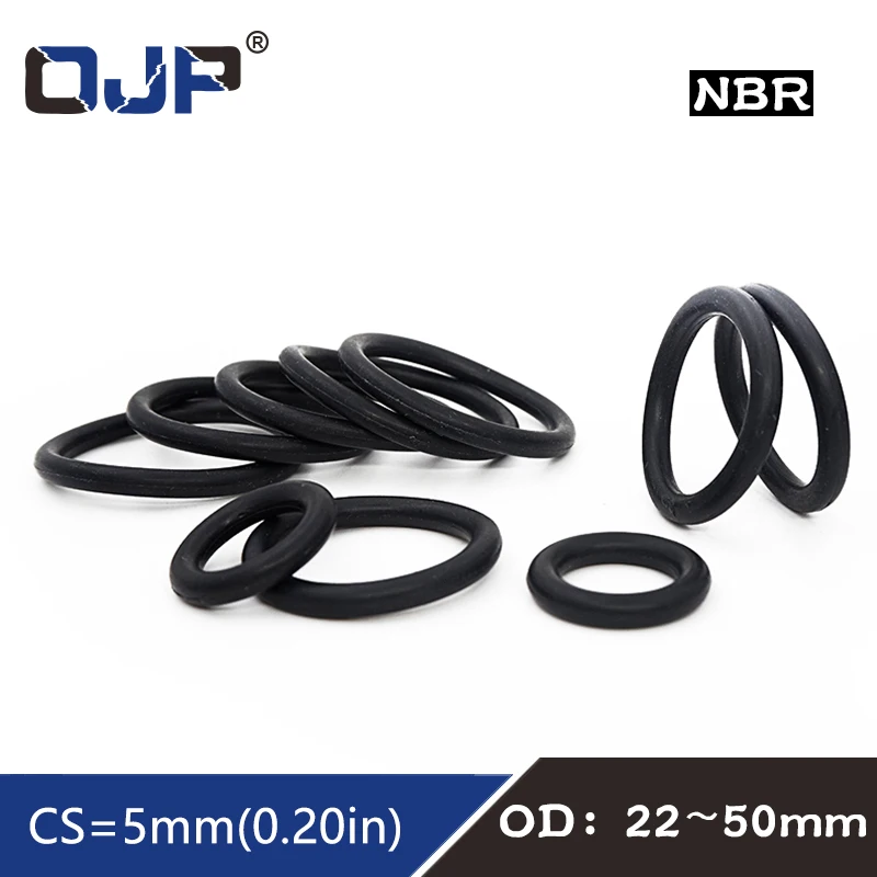 20 шт./лот резиновым кольцом NBR уплотнительное кольцо CS5mm OD22/25/28/30/32/34/35/36/38/40/42/45/48/50