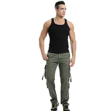 Fashion 2019 New Men Cargo Pants Army Green Big Pockets Decoration Mens Casual Trousers Easy Wash Male Army Pants Plus Size 42 men pockets decoration pants