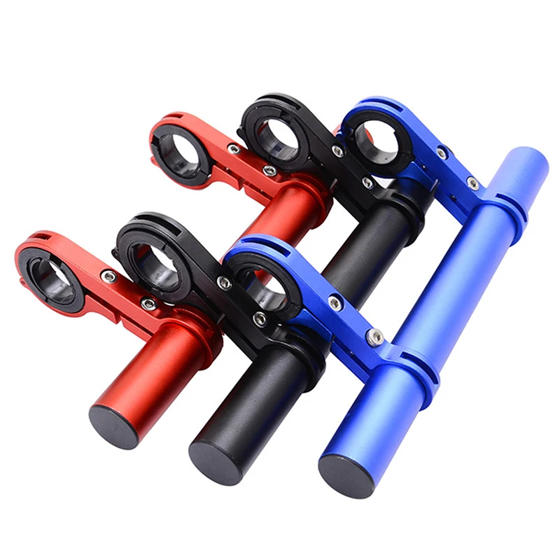 Bicycle Handlebar Extender 30mm Anti-corrosion Aluminum Double Handle Bar Light Computer Phone Clip Bike Bracket Holder PA0088 (8)