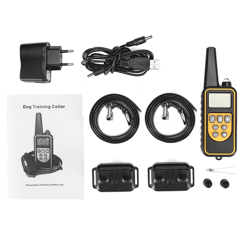 880 Electric Dog Training Collars Waterproof Rechargeable Dog Collar With 800m Remote Control Receiver Pet Training Collars2