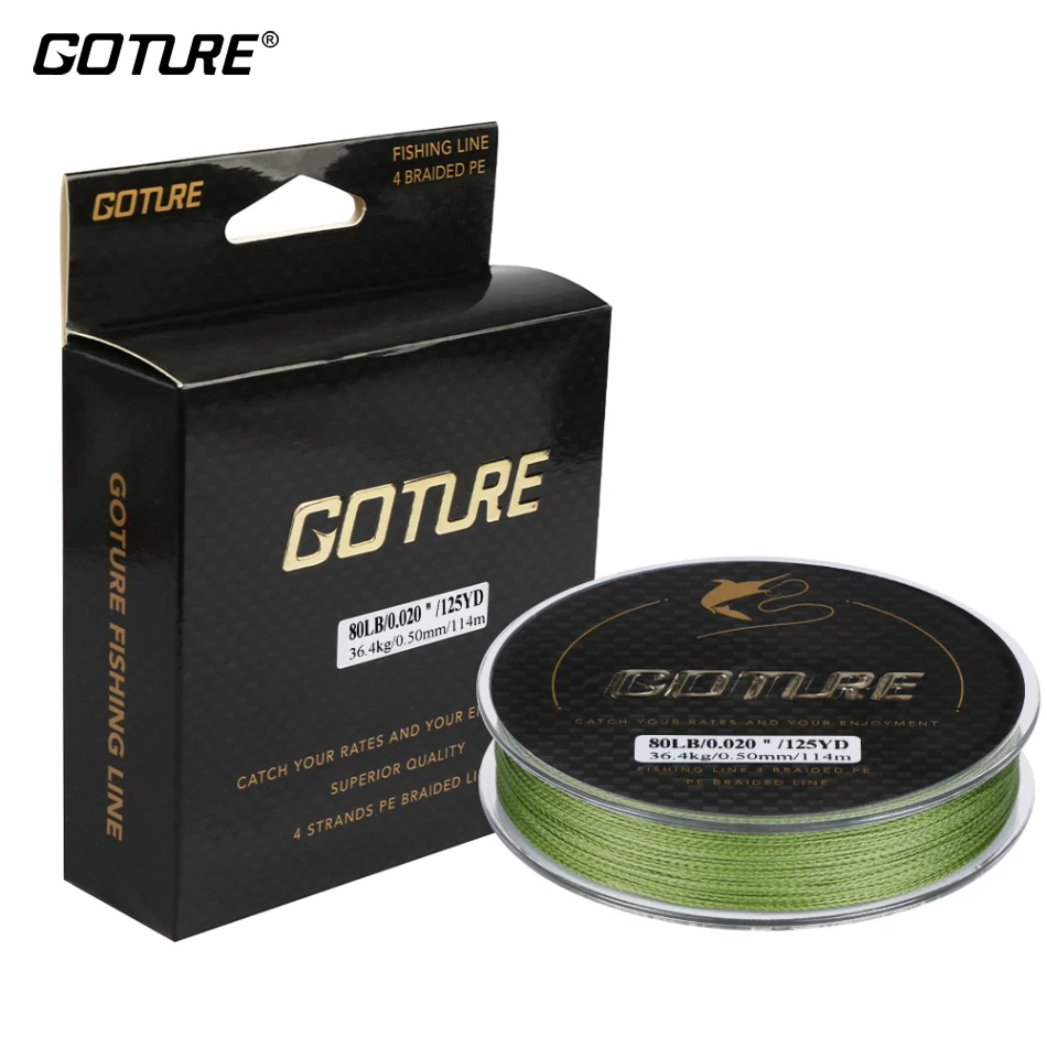Goture 114 м/125yds PE плетеный Рыбная ловля шнур мультифиламентные линии морской пресной