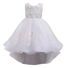 Новое модное платье для девочек с бусинами и цветами; детское платье подружки невесты на свадьбу; Детский костюм для съемок; Детские платья для девочек