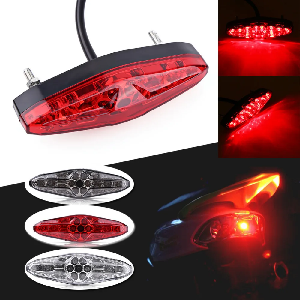 Universal LED Motorcycle Brake Tail Turn Signal License Plate Integrated Light