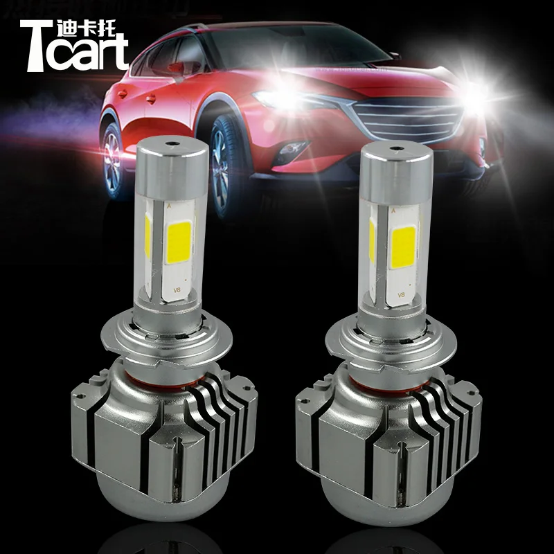 

Tcart 2pcs High Quality COB 6000K Front Lamp Auto LED Headlight For Cars V8 H1 H7 H11 9005 9006 8000LM Headlamps Car Accessories