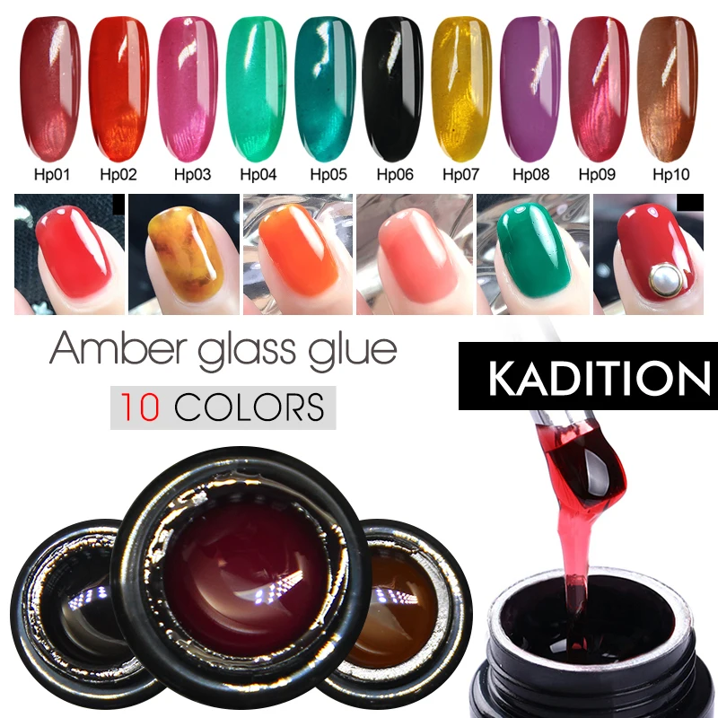 KADITION стеклянный клей для ногтей Jellies цветной УФ-гель отмачиваемый светодиодный