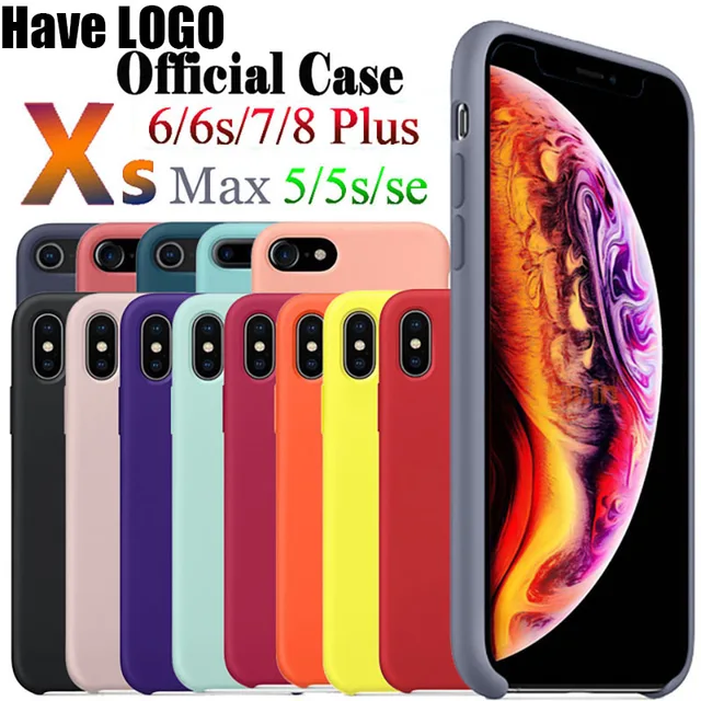 Original Official Silicone Phone Case For iPhone XS MAX XR X Cases For Apple For iPhone 7 8 6 S Plus 5 5S SE Logo Cover Case
