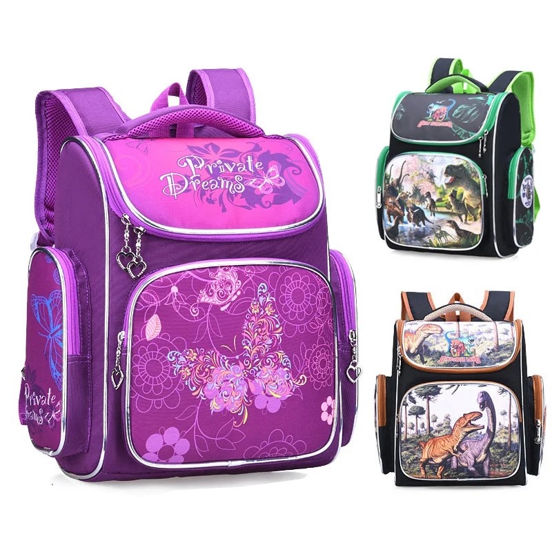 

Girls Butterfly Printing School Bags for Children Primary School Backpacks Kids Boys Dinosaur Backpack Student Animal SchoolBag