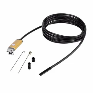 Waterproof HD USB Endoscope Camera AN97 Mini Android Camera PC Microscopy Searching Things In Narrow Space 5.5mm 1m 2m (Golden)