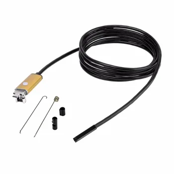 

Waterproof HD USB Endoscope Camera AN97 Mini Android Camera PC Microscopy Searching Things in Narrow Space 5.5mm 1m 2m (Golden)