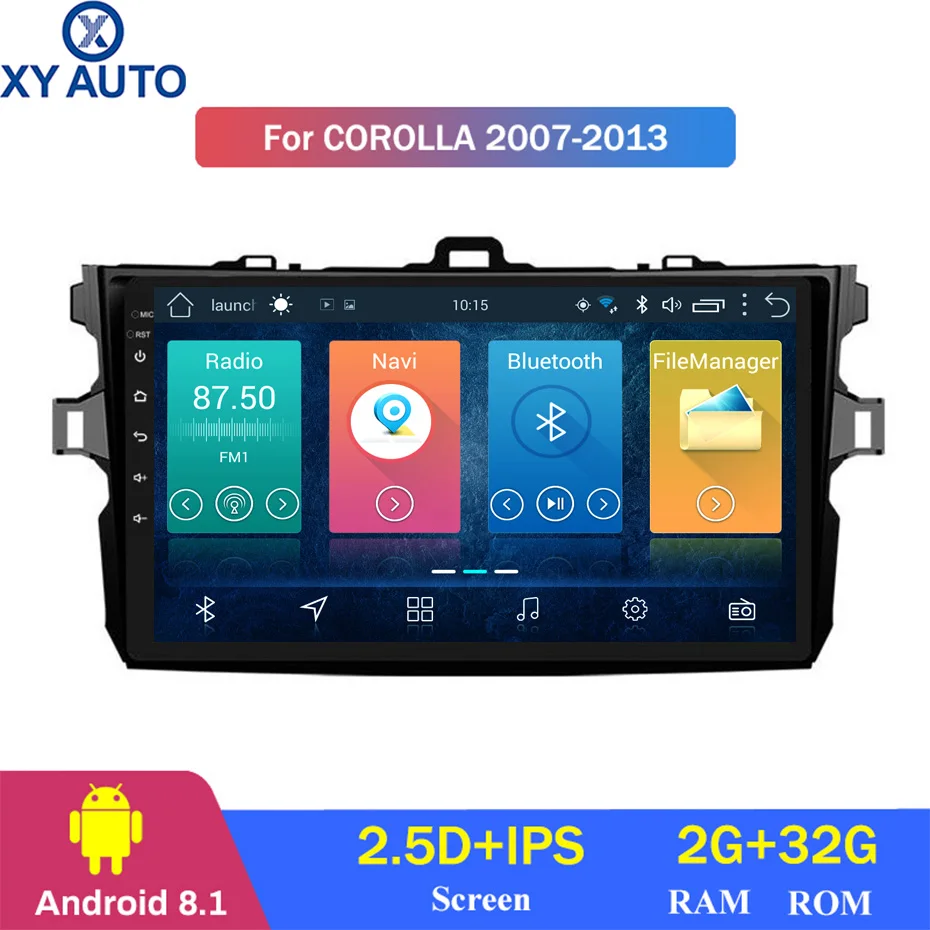 Мультисенсорный экран 2.5D IPS HD 9 дюймов Android 8 1 2 Гб ОЗУ 32 ПЗУ NAVI для toyota corolla 2007 2013 с