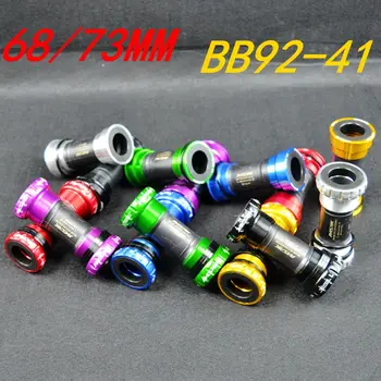 

Mountain bike bottom bracket Bearing 68/73 mm screw press BB92-41 MTB road bike Cycling BB axle Aluminum alloy bike bb Parts