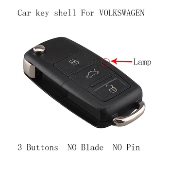 

30pcs*3 Buttons NO Blade Replacement Key Shell for VW SEAT SKODA Flip Remote Key Case For VW VOLKSWAGEN 1J0959753DA key shell