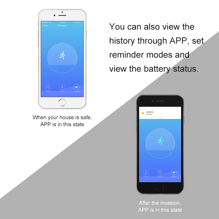 Wi Fi движения PIR инфракрасный сенсор детектор приложение-будильник IOS, Android управление