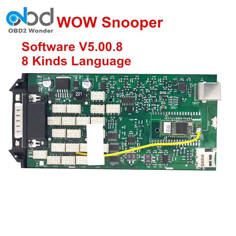 Prix pour 2017 A + + Qualité Vert Unique PCB Wow Snooper V5.00.8 R2 De Diagnostic outil de Travail Pour VOITURE CAMION Générique 3 IN1 Livraison WOW Keygen Prix pour 2017 A + + Qualité Vert Unique PCB Wow Snooper V5.00.8 R2 De Diagnostic outil de Travail Pour VOITURE CAMION Générique 3 IN1 Livraison WOW Keygen