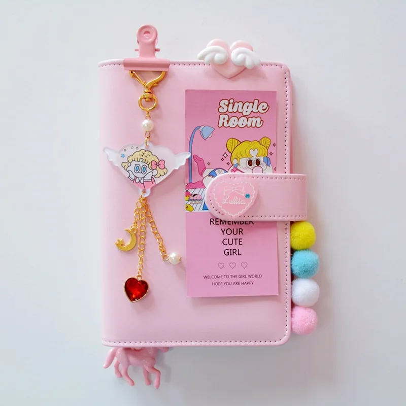 

Cute Kawaii A6 Notebook Macaron Leather DIY Loose-leaf Journal Diary Spiral Time Planner Agenda Organizer Stationery Gift
