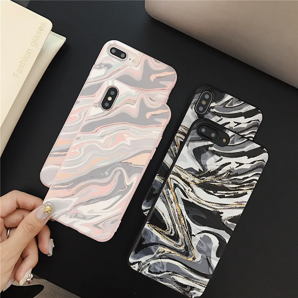 Для Iphone 7 Чехол Luxury Art рельеф Мрамор Gilt текстура мягкая чехол для X XS MAX XR 8 6s 6 плюс