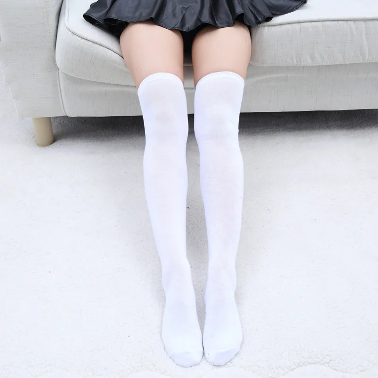 Women Anime Cosplay Stockings Thigh high Sock Japanese Kawaii Girls Student Skidproof Striped Cotton Long Socks Sailor Costume