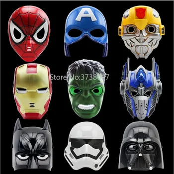 

10pcs/lot LED Light Masks Superhero Captain America & Spiderman Optimus Prime Mask for Adults Kids Party Halloween Birthday Gift
