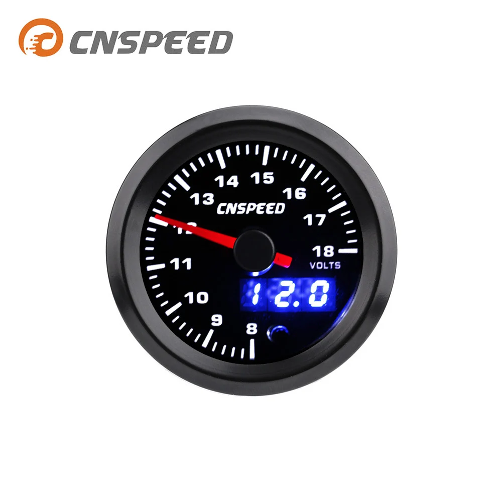 

CNSPEED 2" 52mm 7 Colors LED Car Auto Voltmeter 8-18 Volt Gauge Analog/Digital Dual Display Voltage gauge YC101435