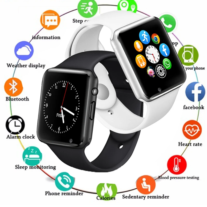 Смарт часы для мужчин Android телефона Apple Watch Поддержка 2G Sim TF карта 0.3MP камера Bluetooth
