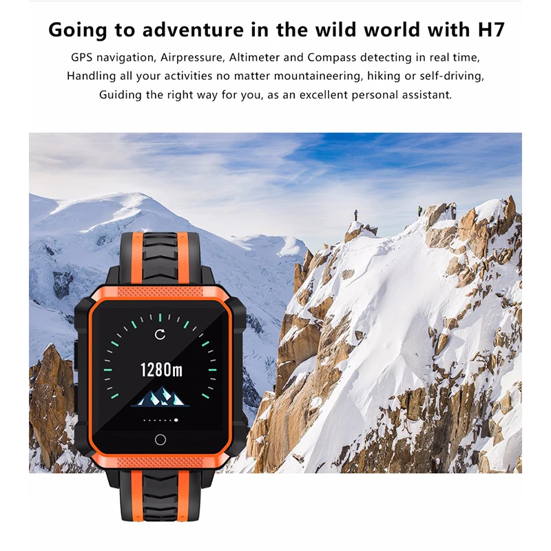 H7 Smart Watch Barometric Altitude Compass With Heart Rate Monitor ECG IP68 Fitness Tracker Wrisatband Smartwatch Android IOS