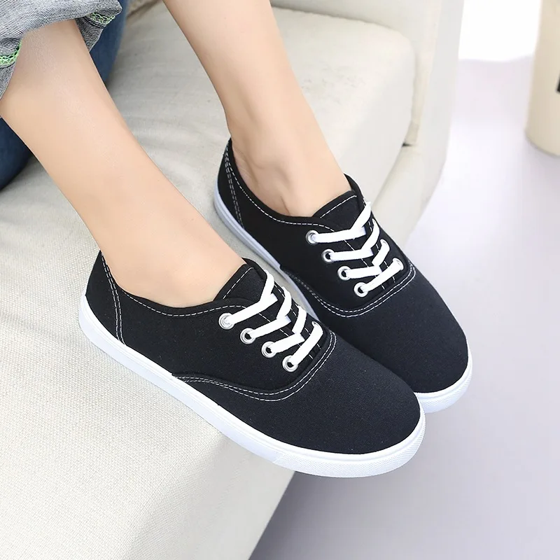 

Women Vulcanize Shoes Women Flats Comfort Women Shoes Breathable Canvas Shoes White Sneakers Female 11 Colour Tenis Feminino